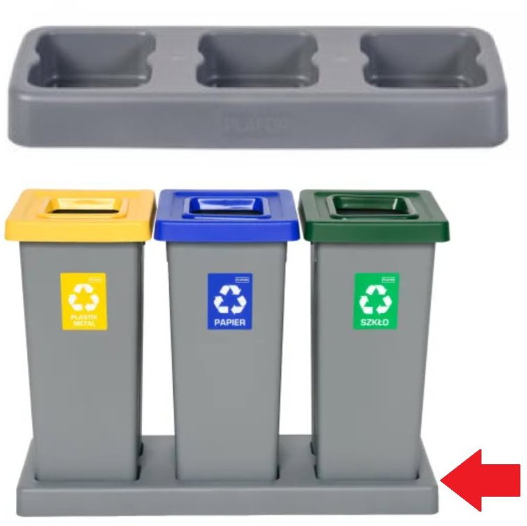 Igotrend, 824002 Podstavec UH FIT BIN 3× 75 l sivý