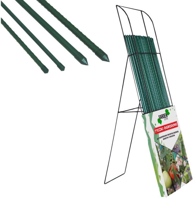 Igotrend Tyč k rostlinám kov / PVC 150 cm, zelená, set 5 ks