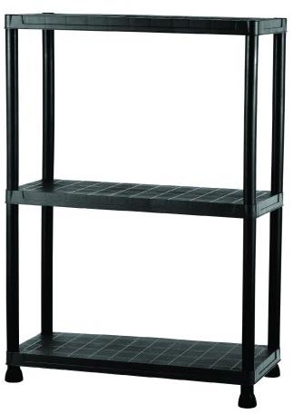 Igotrend Regál plast 60 × 30 × 96 cm, čierny, 3 police