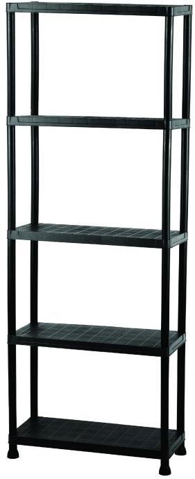 Igotrend Regál plast 80 × 30 × 180 cm, čierny, 5 políc