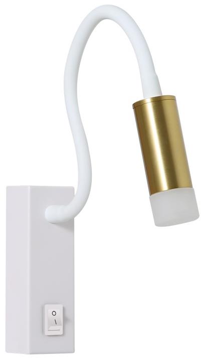 IMMAX GOAL s vypínačom, LED, 3 W, biela/zlatá s akrylom