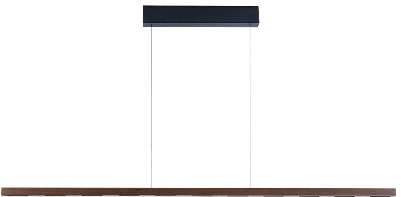 IMMAX NEO-MADEIRA lineár, orech. drevo, 157 cm, 37 W, 3000 K, na lanku, stmievateľné
