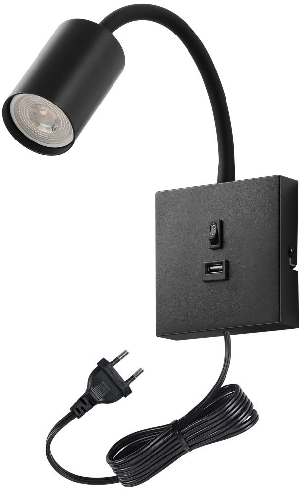 IMMAX PUNTO USB flexibilná s vypínačom, čierna