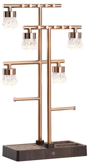IMMAX 2 v 1 LUMITREE s organizérom na šperky, rose gold