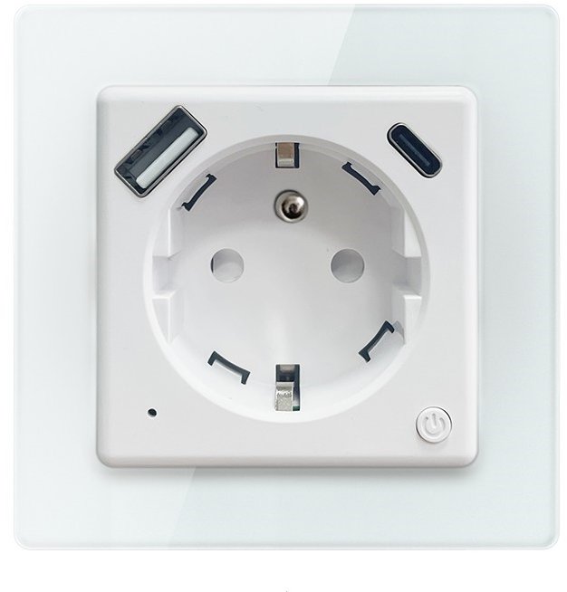 IMMAX NEO Nexa vnútorná s kolíkom, typ E, 1× USB, 1× USB-C, PD 20 W, Zigbee