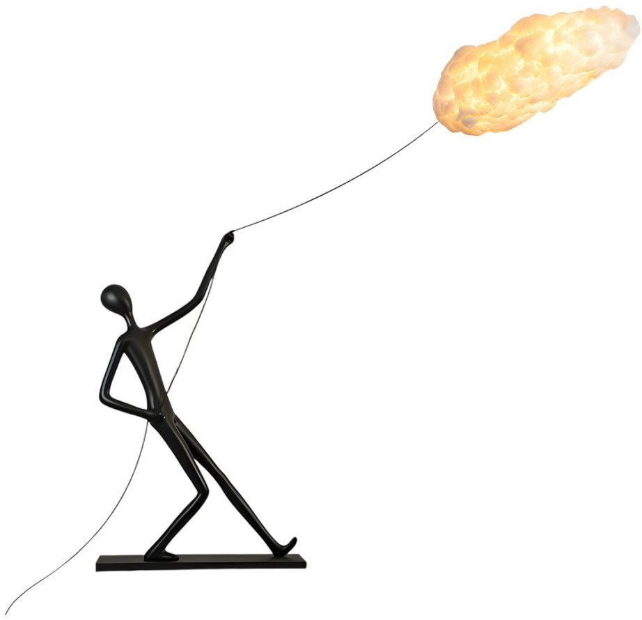 IMMAX SILUETTE Dream Reach 180 cm socha - stojací lampa, sklolaminát, černá, 6xE27