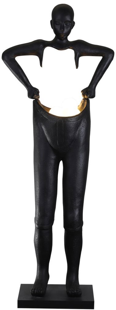 IMMAX SILUETTE Human Houdini 185 cm socha - stojací lampa, sklolaminát, černá, 4xG9