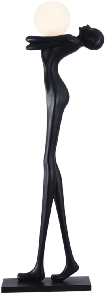 IMMAX SILUETTE Human Woman 175 cm socha - stojací lampa, sklolaminát, černá, 1xE27