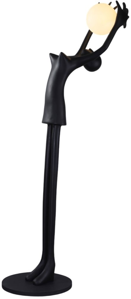 IMMAX SILUETTE Human Girl 210 cm socha - stojací lampa, černá, sklolaminát, 1xE27