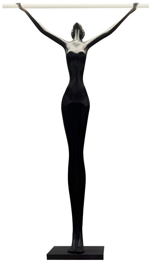 IMMAX SILUETTE Linea 180 cm socha - stojací lampa LED SMART 16 W, sklolaminát, černá