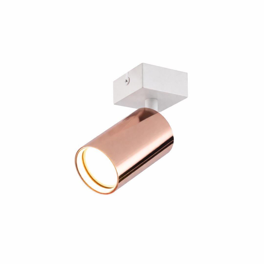 IMMAX PUNTO-1 stropní nástěnné, pro zdroj typu GU10, měď/rose gold + bílá