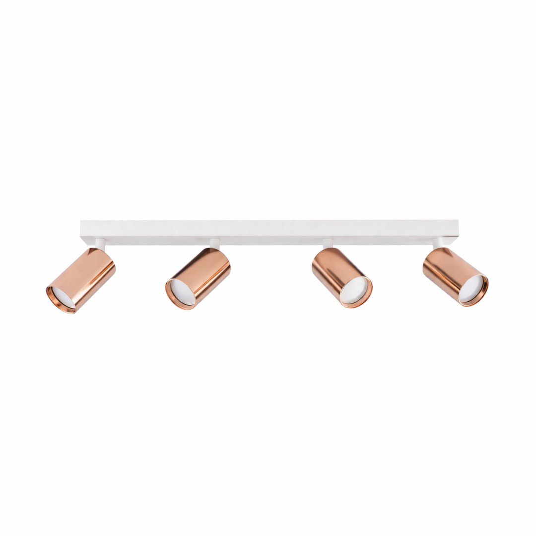 IMMAX PUNTO-4 stropní nástěnné linear, 4 hlavy GU10, měď/rose gold + bílá