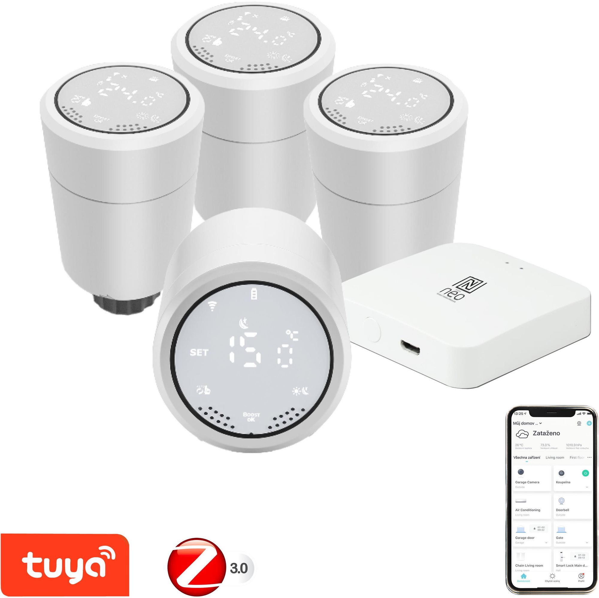Immax NEO Smart Thermostat 4 + 1 Starter Kit, Zigbee, TUYA