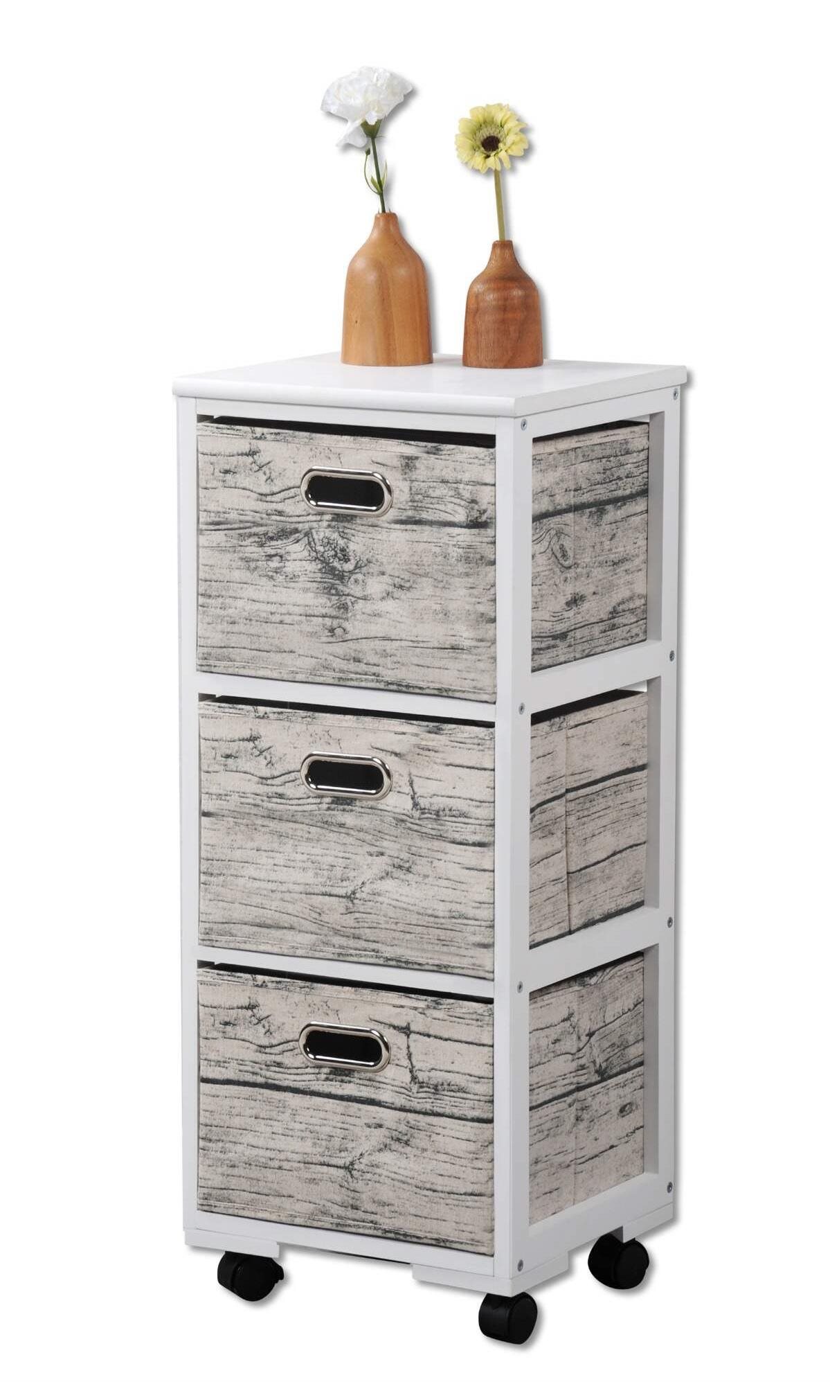 Kesper Pojazdný regál s 3 boxmi, biely