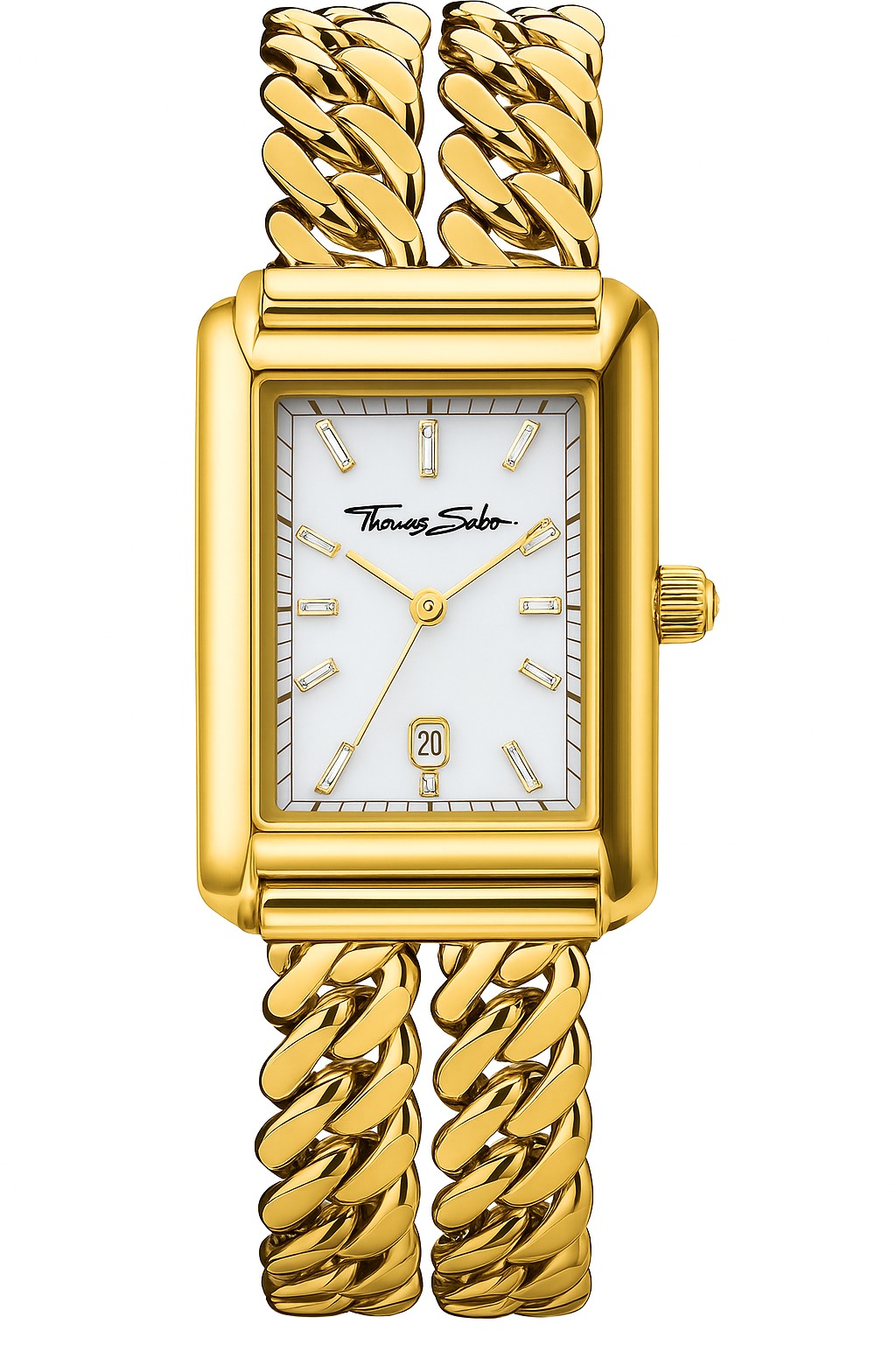 Thomas Sabo WA0429-291-207 Rectangular Gold-Colored 22 mm 3 ATM