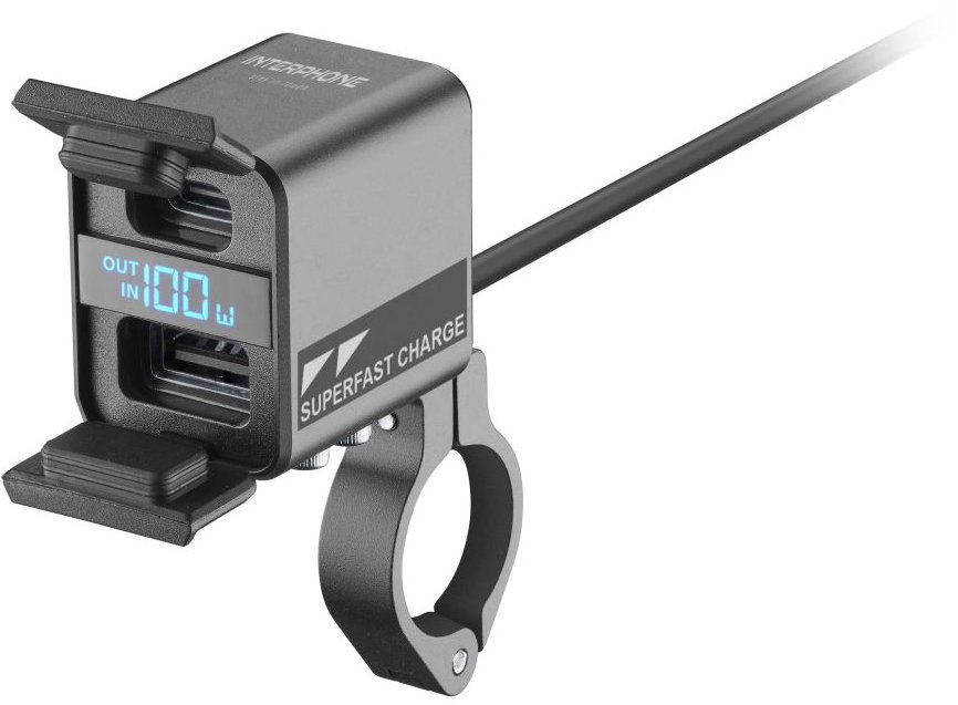 Interphone obojsmerná nabíjačka USB-C USB-A na údržbu a nabíjanie moto batérií 100 W IP66