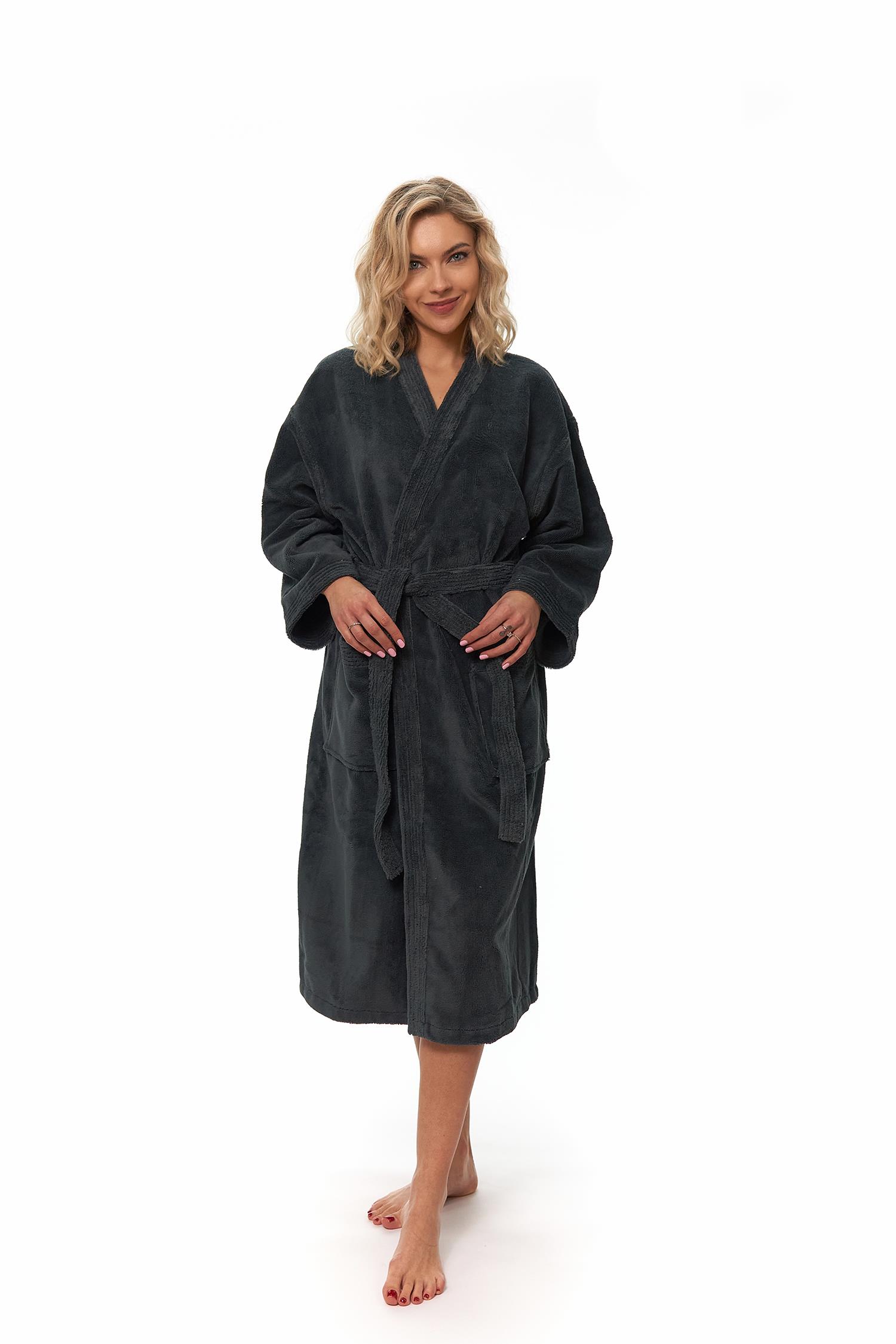 Interkontakt Dámský župan kimono Cool Gray XXL
