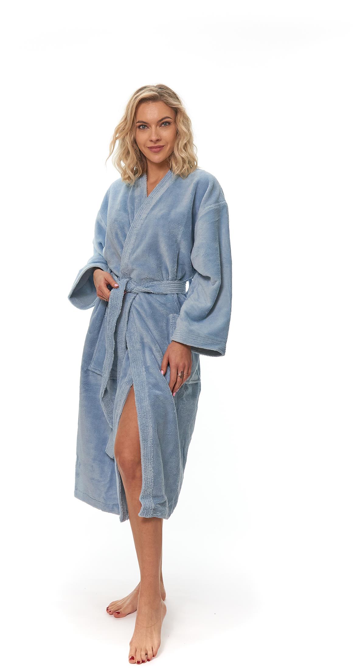 Interkontakt Dámský župan kimono Fog Blue XXL