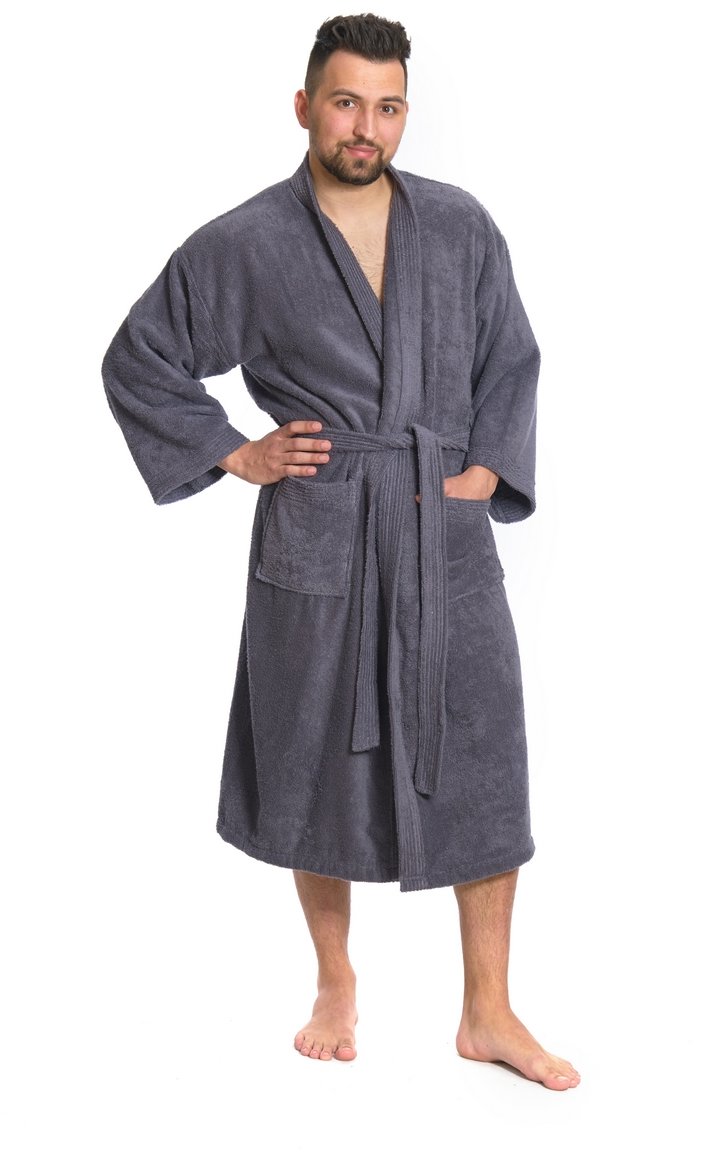 Interkontakt Pánský župan model KIMONO 02 Dark Grey Velikost županu L