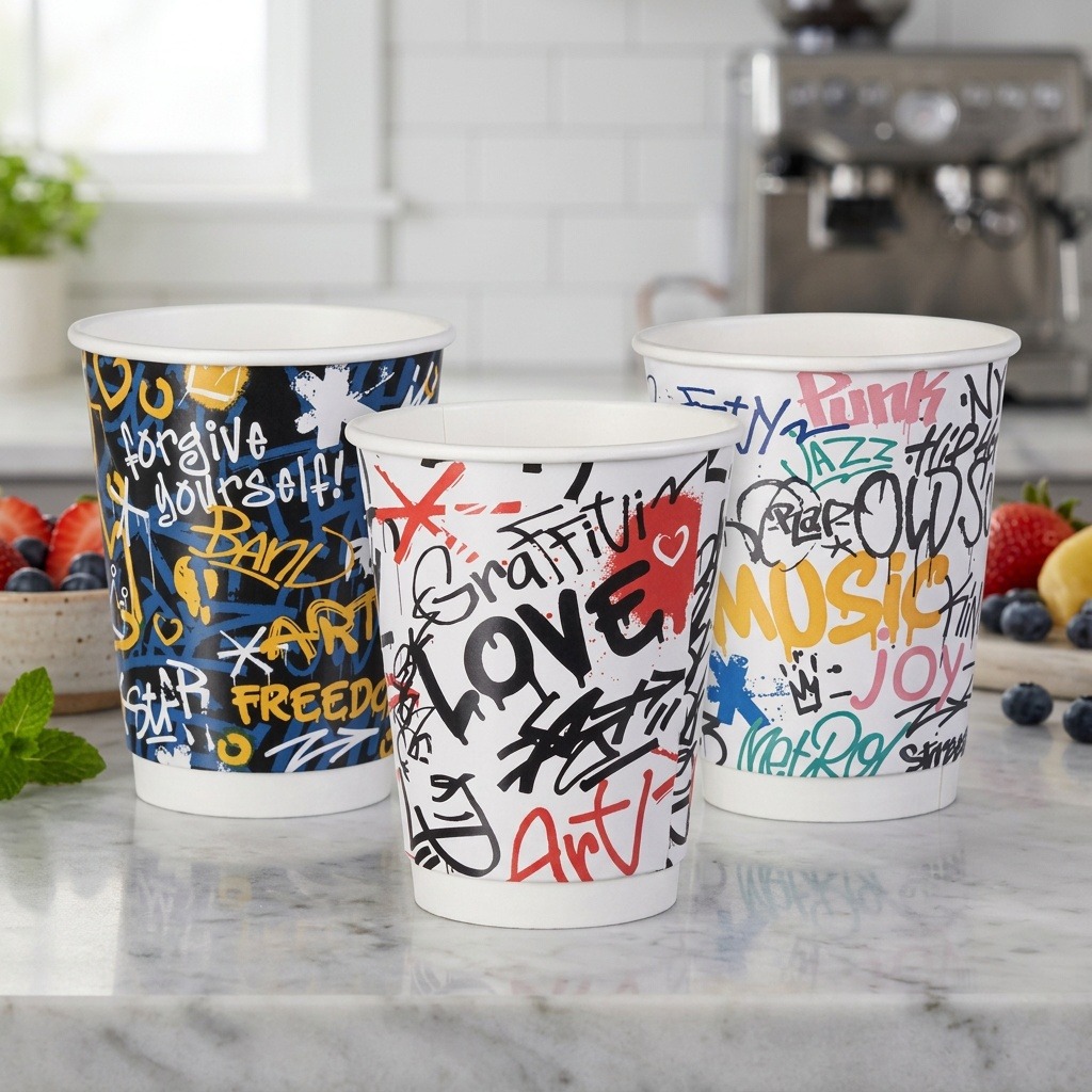 Intertan SA Tessera Téglik papierový Graffiti mix 330 ml, priemer 90 mm, 25 ks