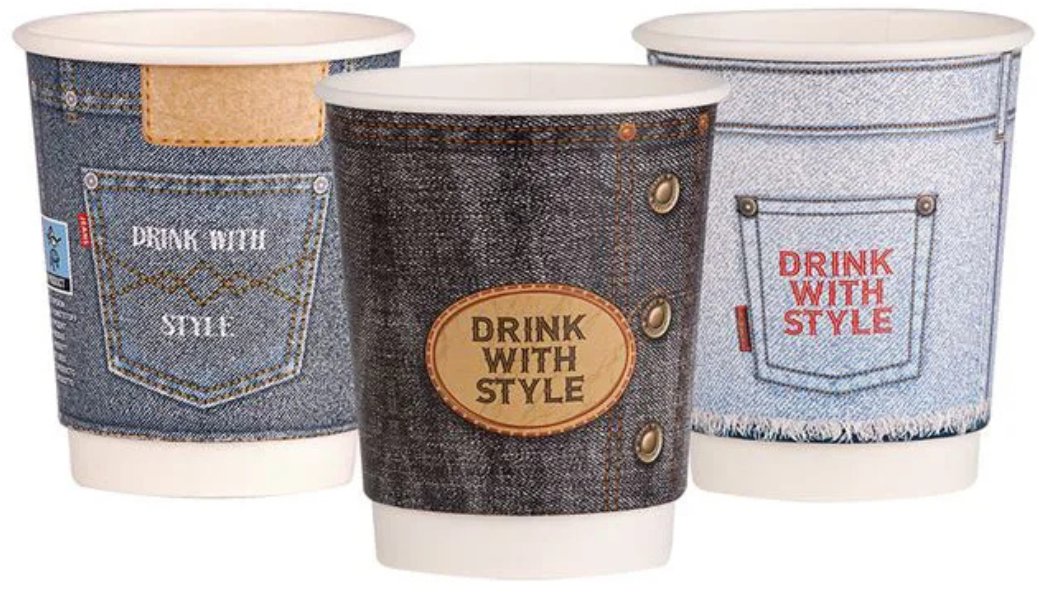 Intertan SA Tessera Téglik papierový DW jeans design 220 ml, 25 ks