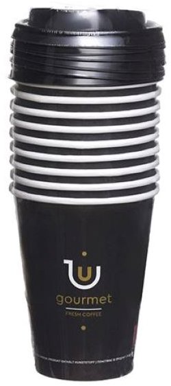 Intertan SA Tessera Téglik papierový s viečkom Gourmet, priemer 90 mm, 330 ml, 10 ks