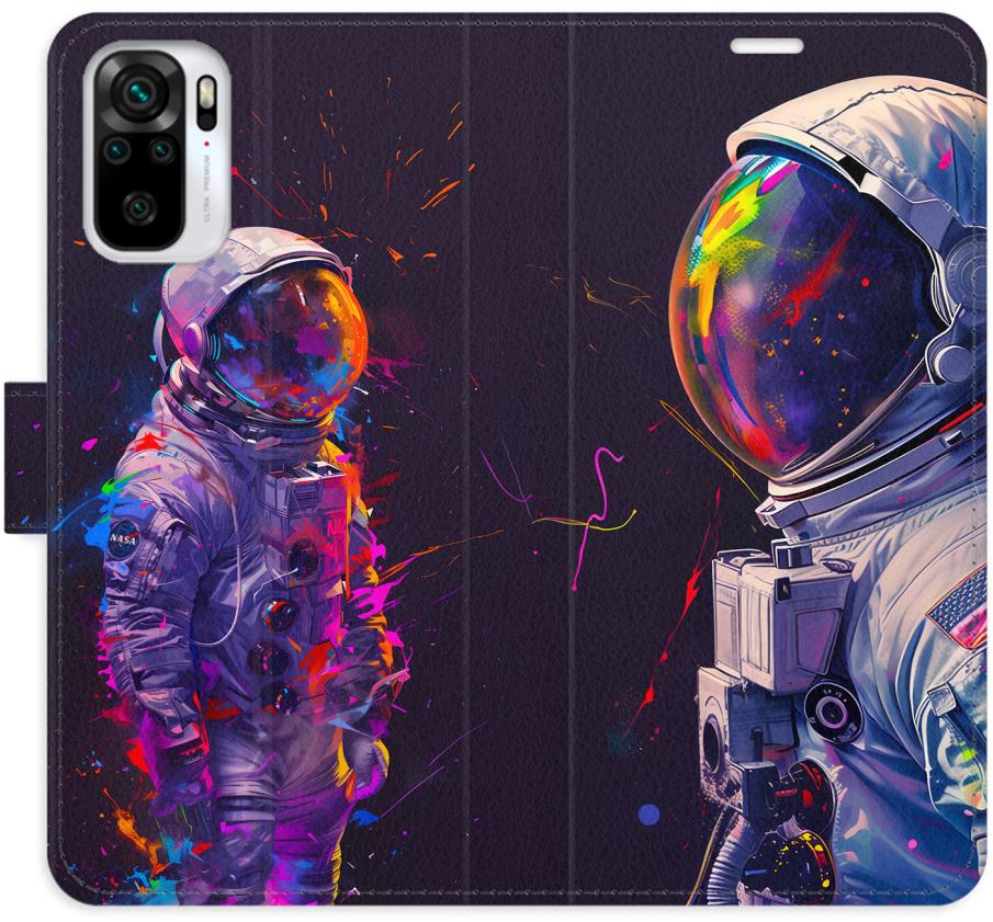 iSaprio Flip puzdro Neon Astronaut 02 na Xiaomi Redmi Note 10/Note 10S