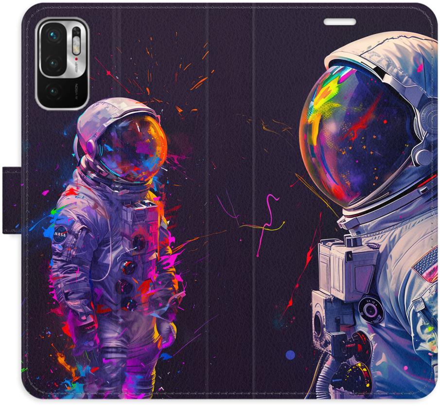 iSaprio Flip puzdro Neon Astronaut 02 pre Xiaomi Redmi Note 10 5G
