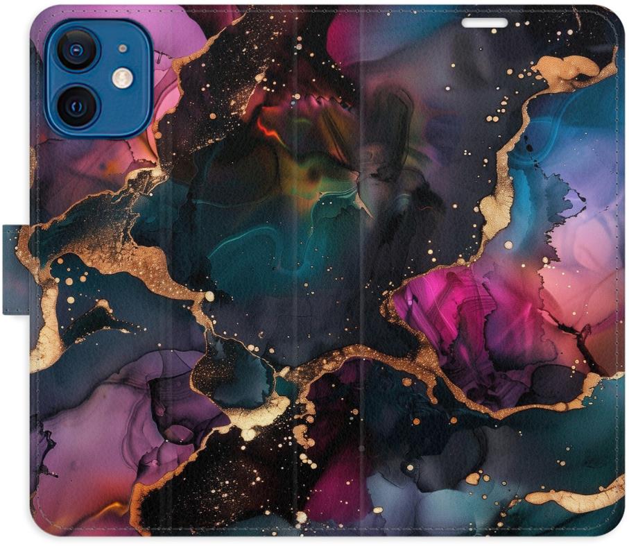 iSaprio Flip puzdro Dark Marble na iPhone 12 mini
