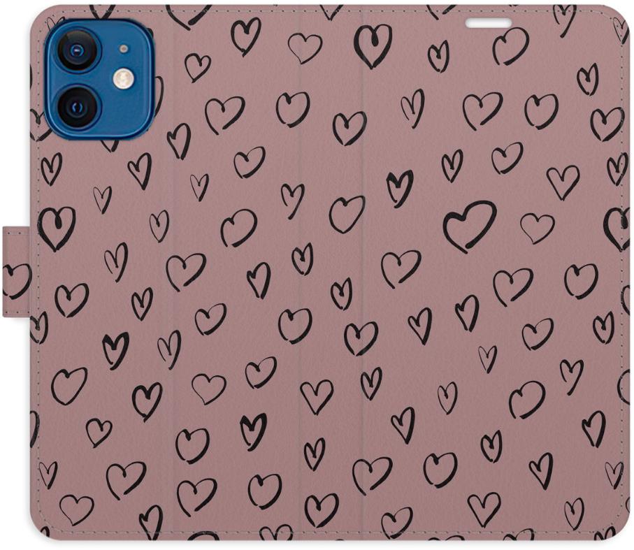 iSaprio Flip puzdro Heart Dark 02 pre iPhone 12 mini