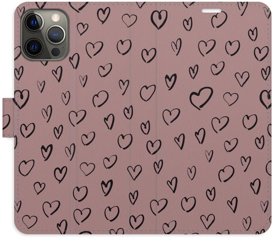 iSaprio Flip puzdro Heart Dark 02 pre iPhone 12/12 Pro