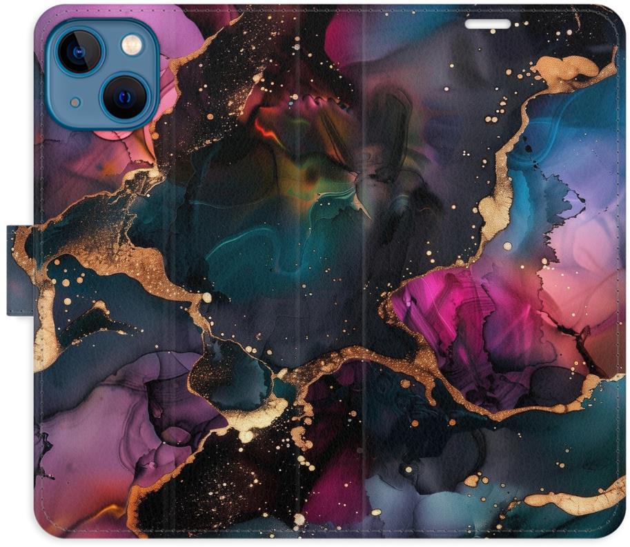 iSaprio Flip puzdro Dark Marble pre iPhone 13