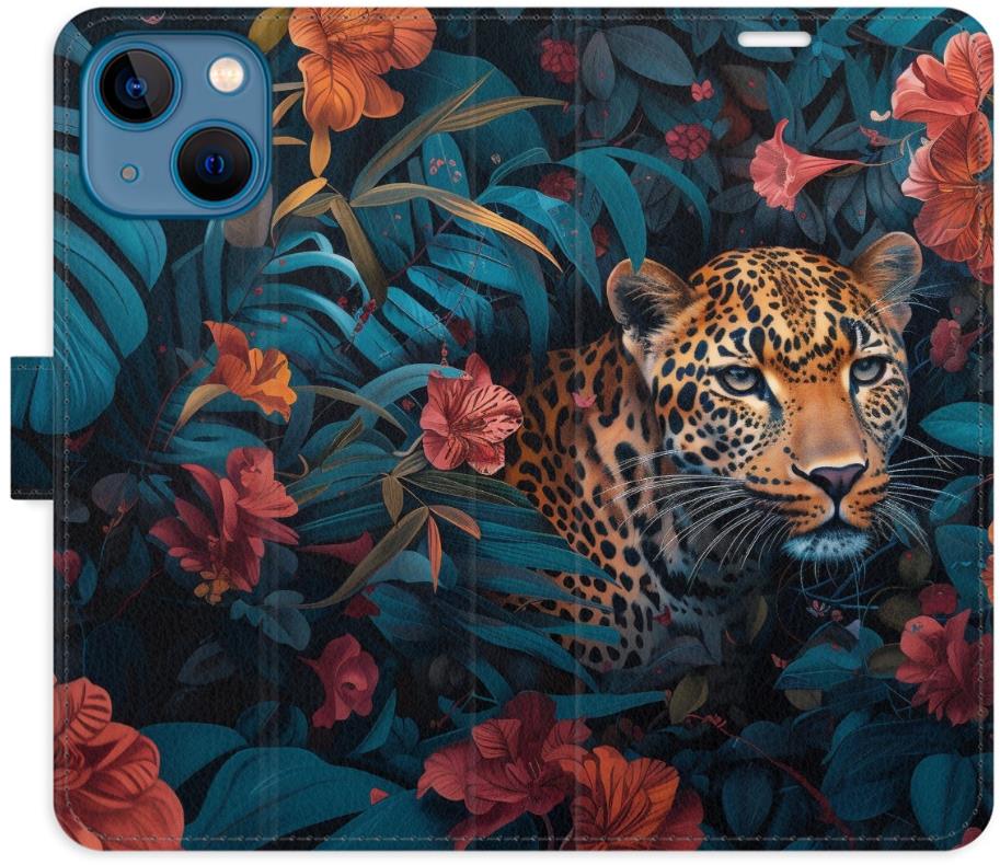iSaprio Flip puzdro Flower Jaguar 02 pre iPhone 13 mini
