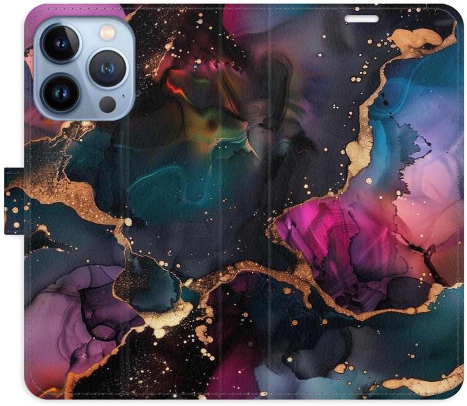 iSaprio Flip puzdro Dark Marble pre iPhone 13 Pro