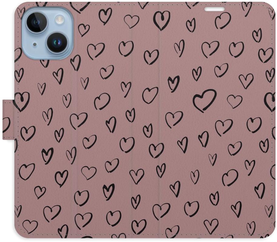 iSaprio Flip puzdro Heart Dark 02 pre iPhone 14