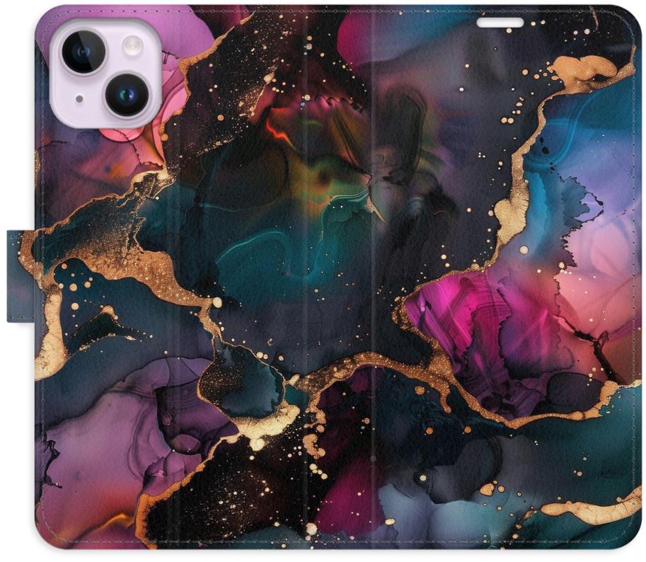 iSaprio Flip puzdro Dark Marble pre iPhone 14 Plus