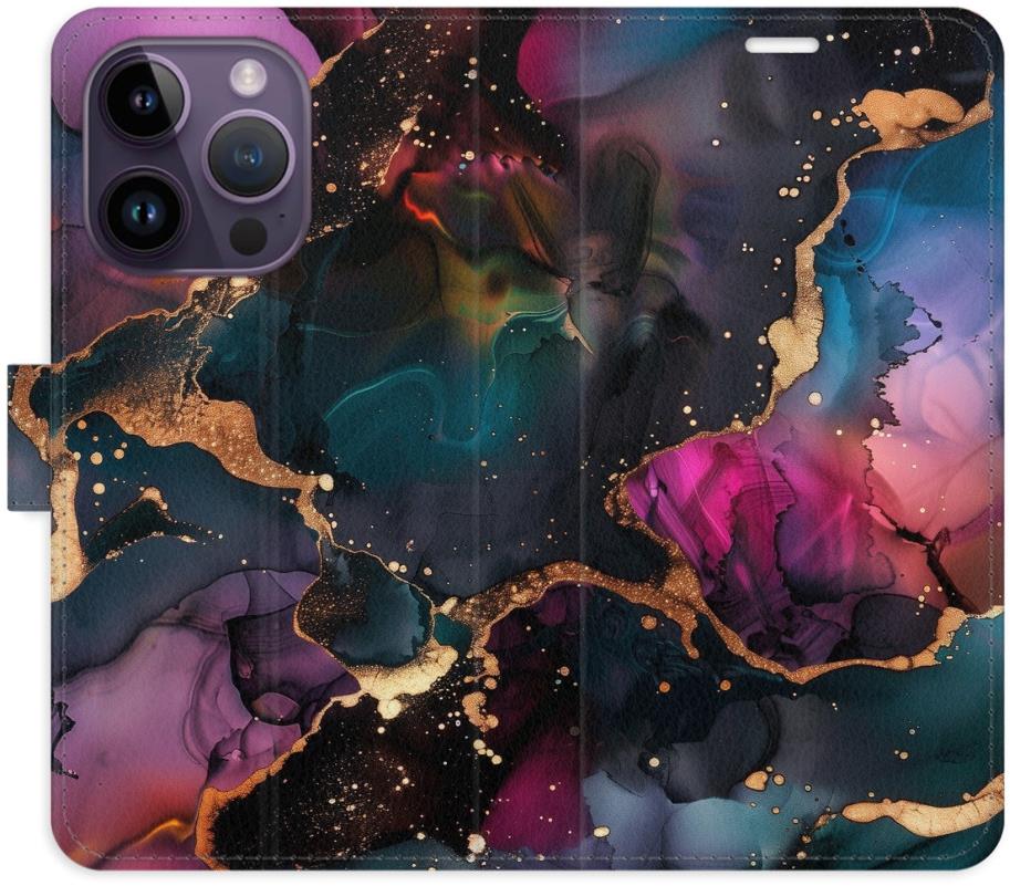 iSaprio Flip puzdro Dark Marble pre iPhone 14 Pro