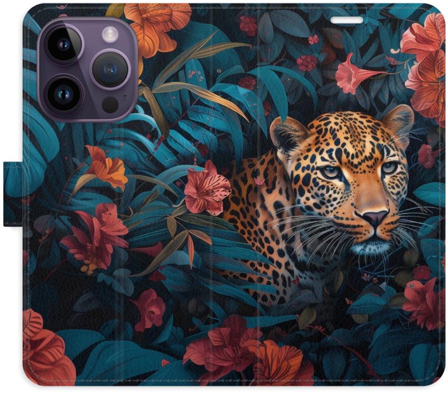 iSaprio Flip puzdro Flower Jaguar 02 pre iPhone 14 Pro