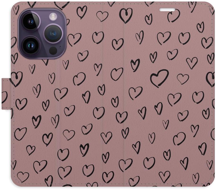 iSaprio Flip puzdro Heart Dark 02 pre iPhone 14 Pro