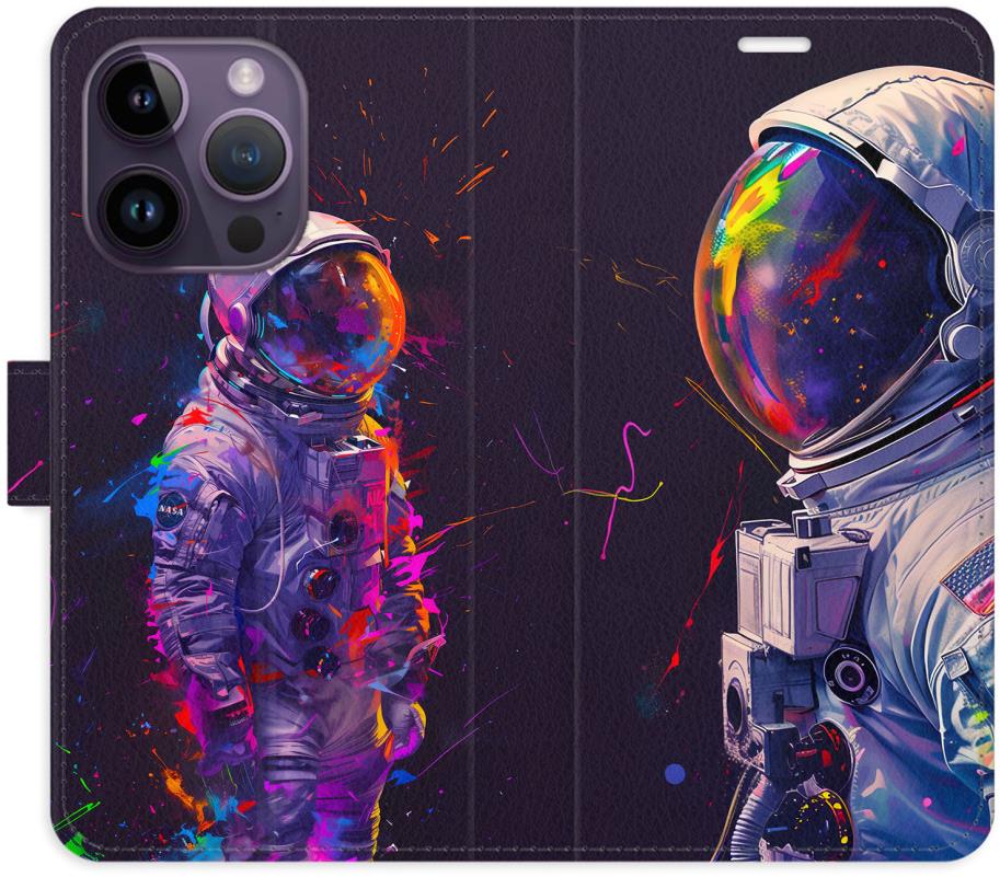 iSaprio Flip puzdro Neon Astronaut 02 pre iPhone 14 Pro