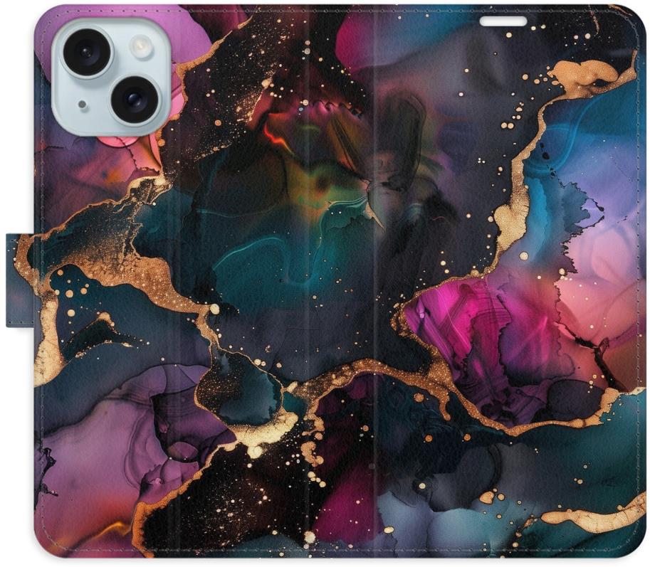 iSaprio Flip puzdro Dark Marble pre iPhone 15