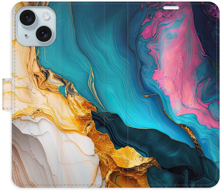 iSaprio Flip puzdro Colourful Marble pre iPhone 15 Plus