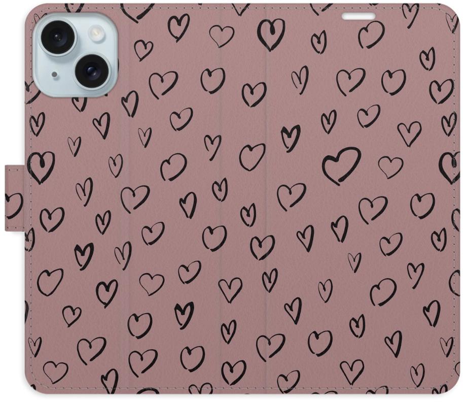 iSaprio Flip puzdro Heart Dark 02 pre iPhone 15 Plus