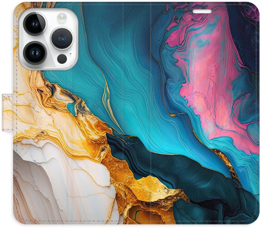 iSaprio Flip puzdro Colourful Marble pre iPhone 15 Pro