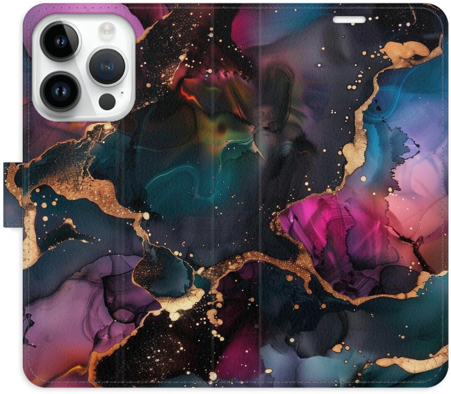 iSaprio Flip puzdro Dark Marble pre iPhone 15 Pro