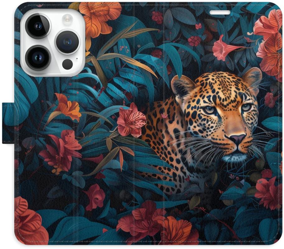 iSaprio Flip puzdro Flower Jaguar 02 pre iPhone 15 Pro