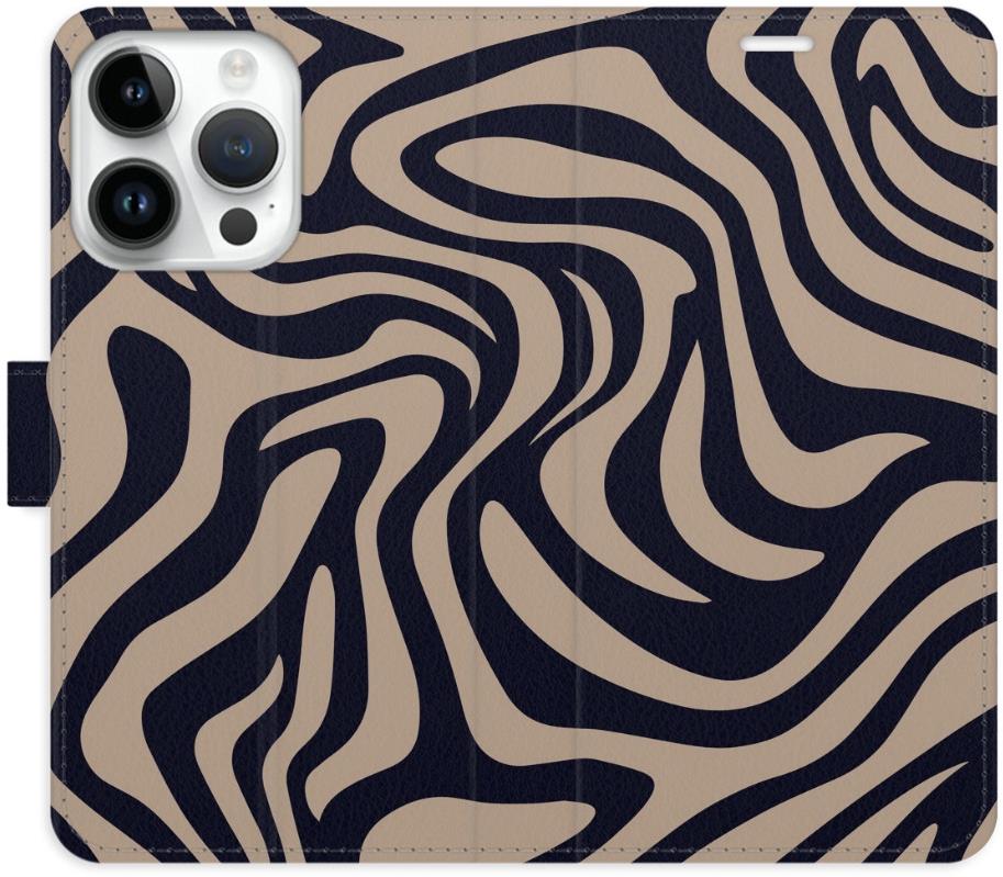 iSaprio Flip puzdro Zebra Black 02 pre iPhone 15 Pro