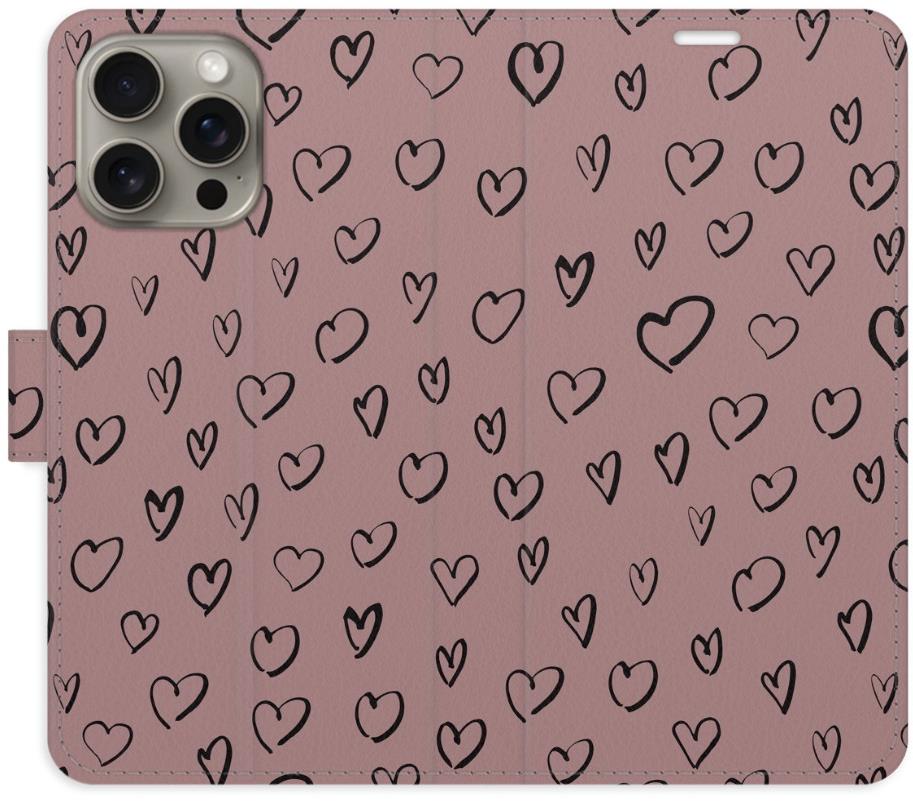 iSaprio Flip puzdro Heart Dark 02 pre iPhone 15 Pro Max