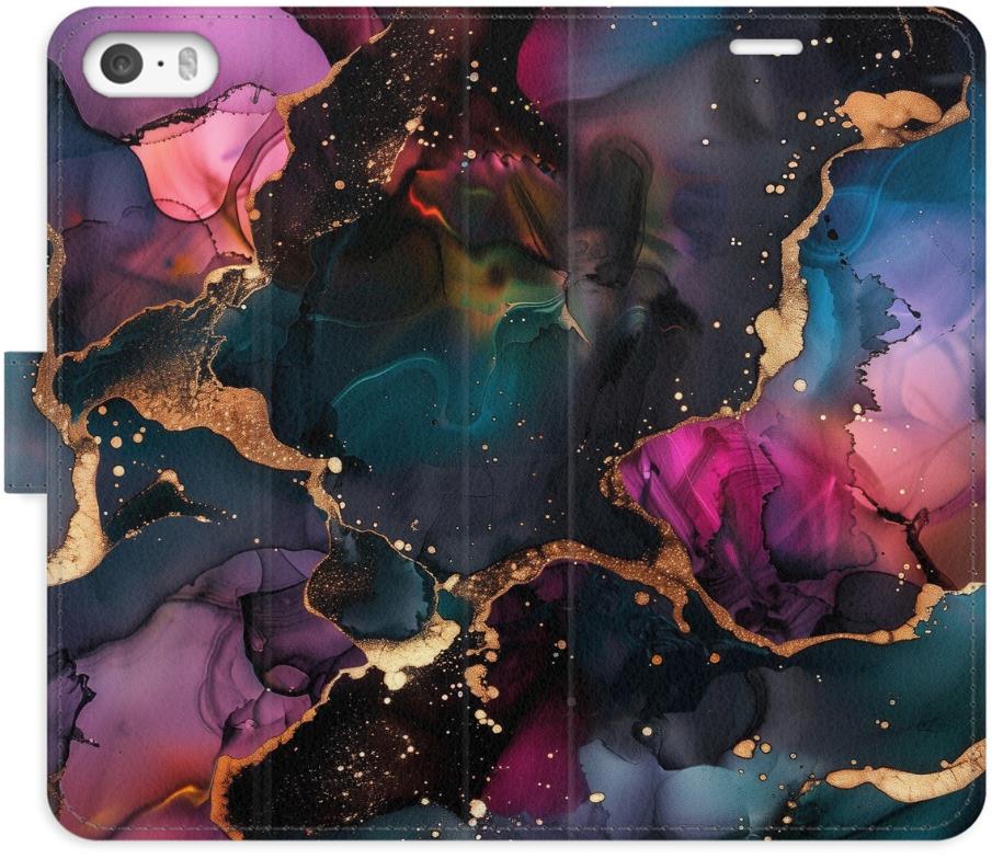iSaprio Flip puzdro Dark Marble pre iPhone 5/5S/SE
