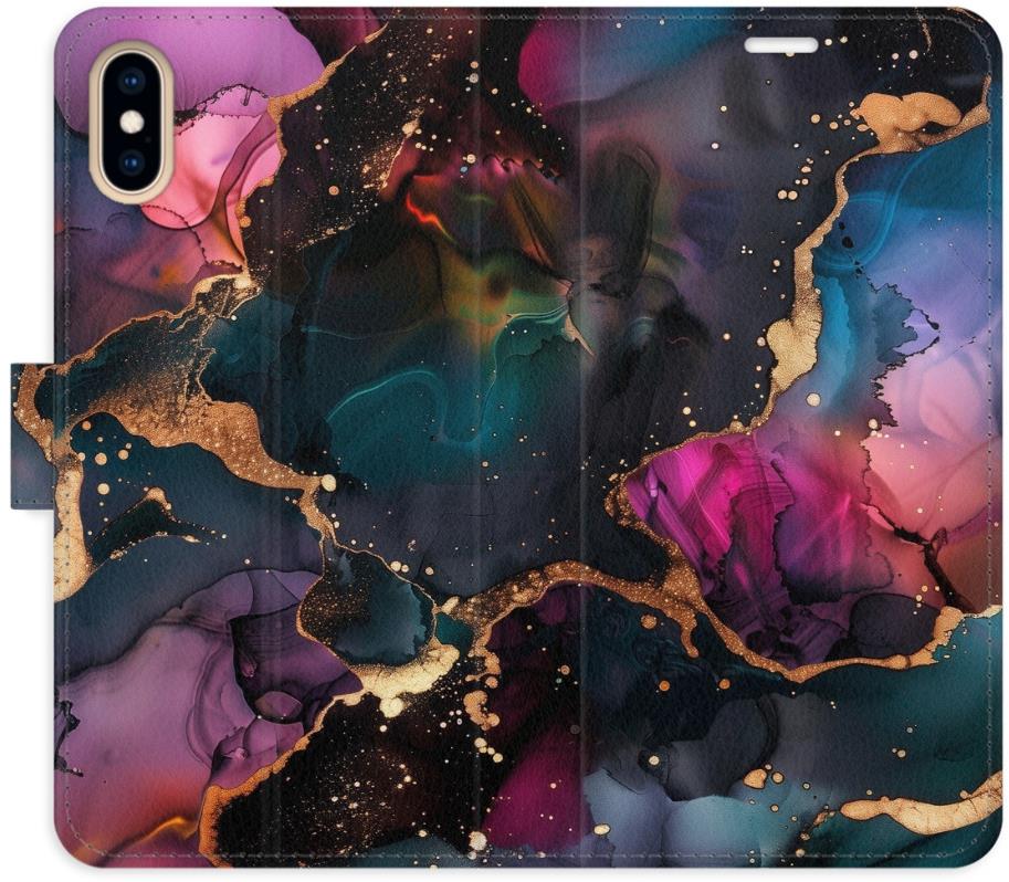 iSaprio Flip puzdro Dark Marble pre iPhone X/XS